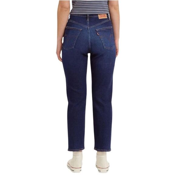 NWT Levi’s Women’s Ribcage Ankle Straight Dark Distressed Jeans Size 26 - Picture 2 of 8